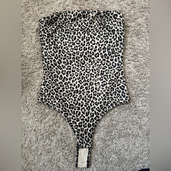 gaze Tops - Gaze Black and White Leopard Bodysuit